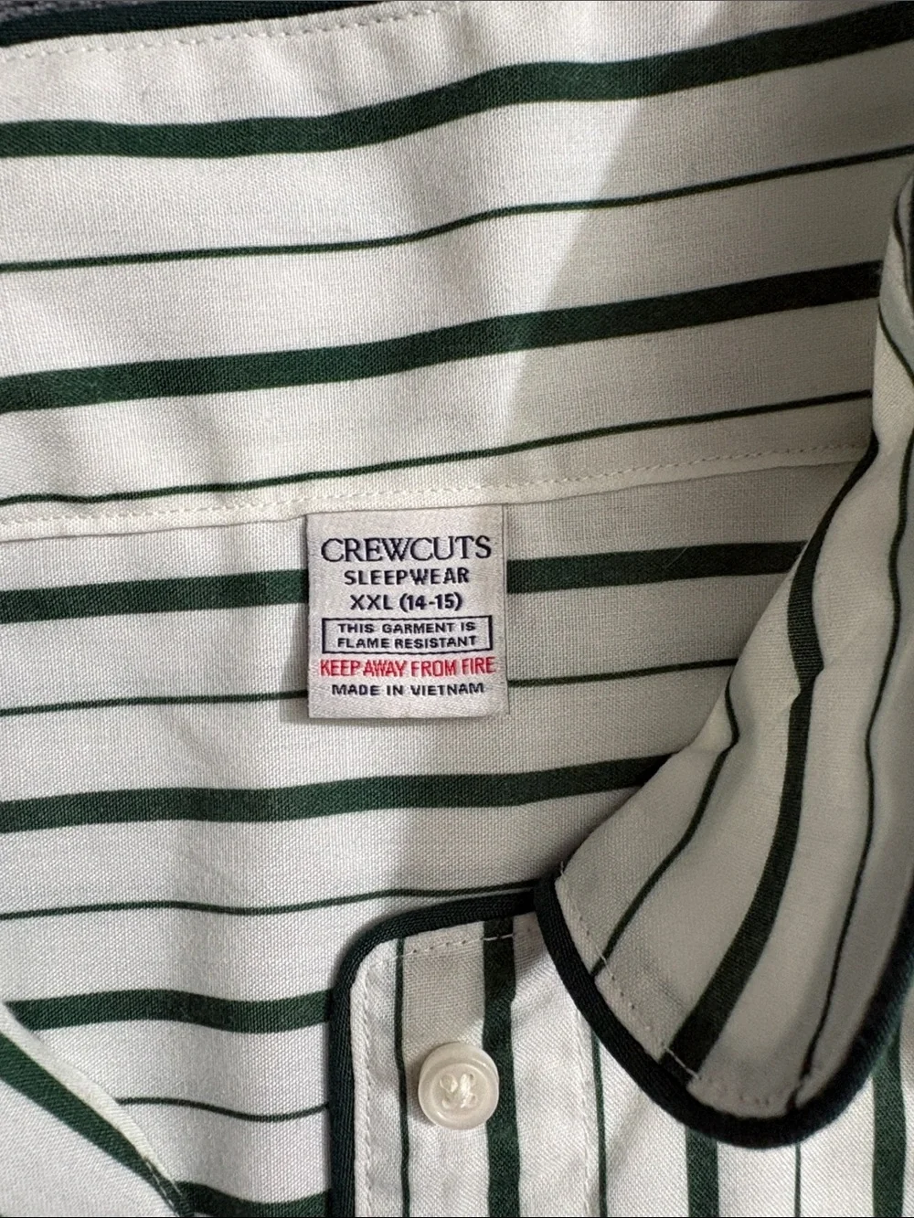 Crewcuts White and Green Striped Short-Sleeve Pajama Set